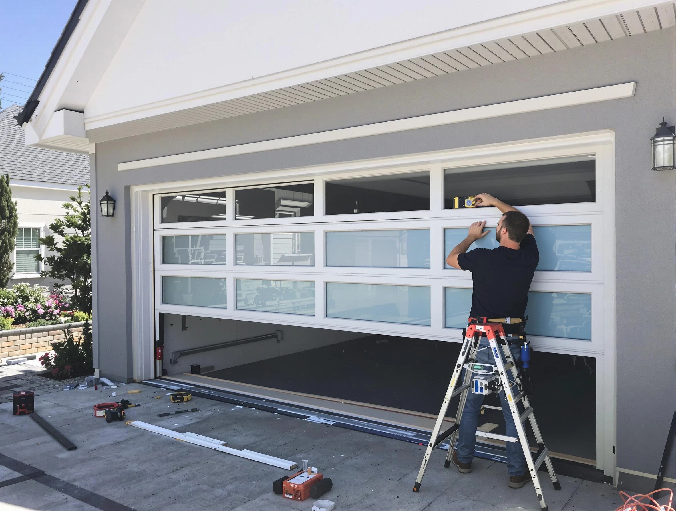 McDonough Garage Door Repair team performing garage door replacement in McDonough