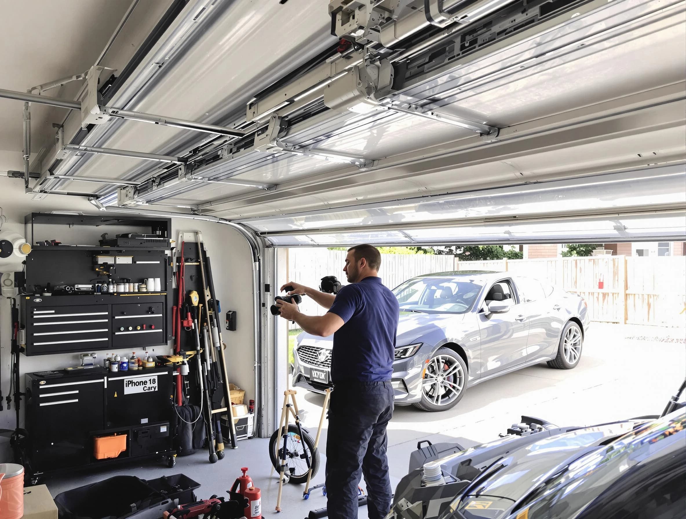 McDonough Garage Door Repair technician fixing noisy garage door in McDonough