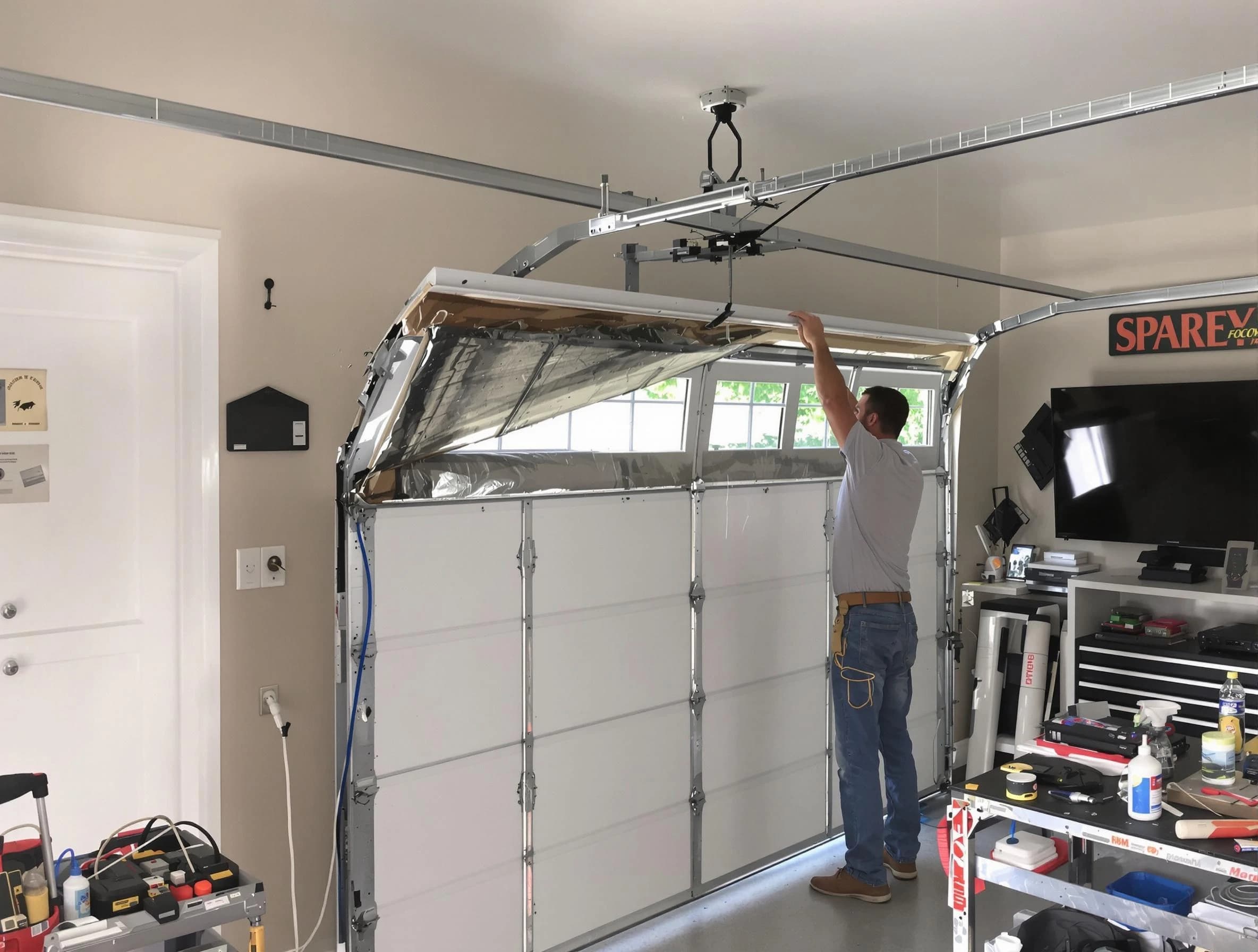 Garage door section replacement by McDonough Garage Door Repair in McDonough
