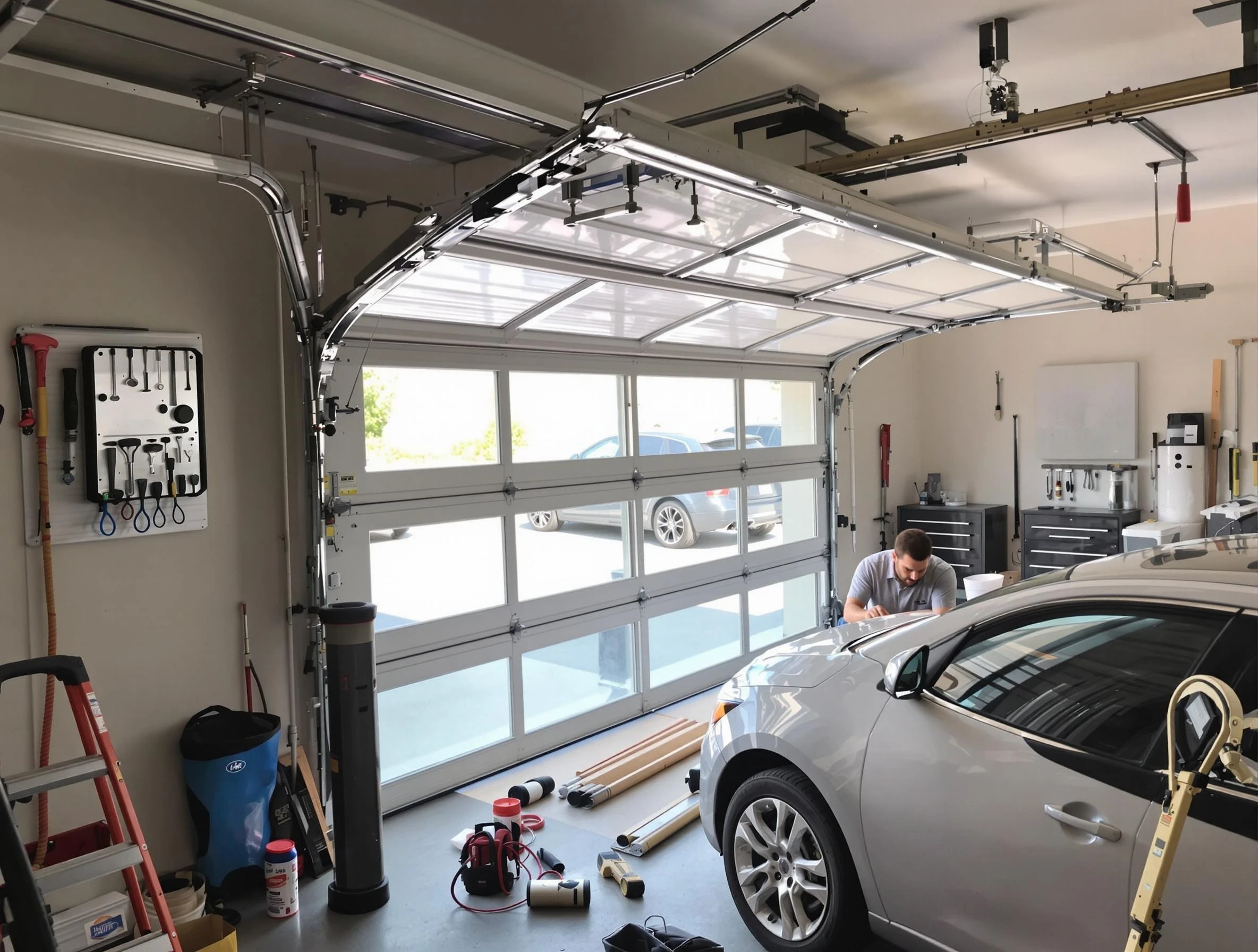 Garage door noise reduction service by McDonough Garage Door Repair in McDonough
