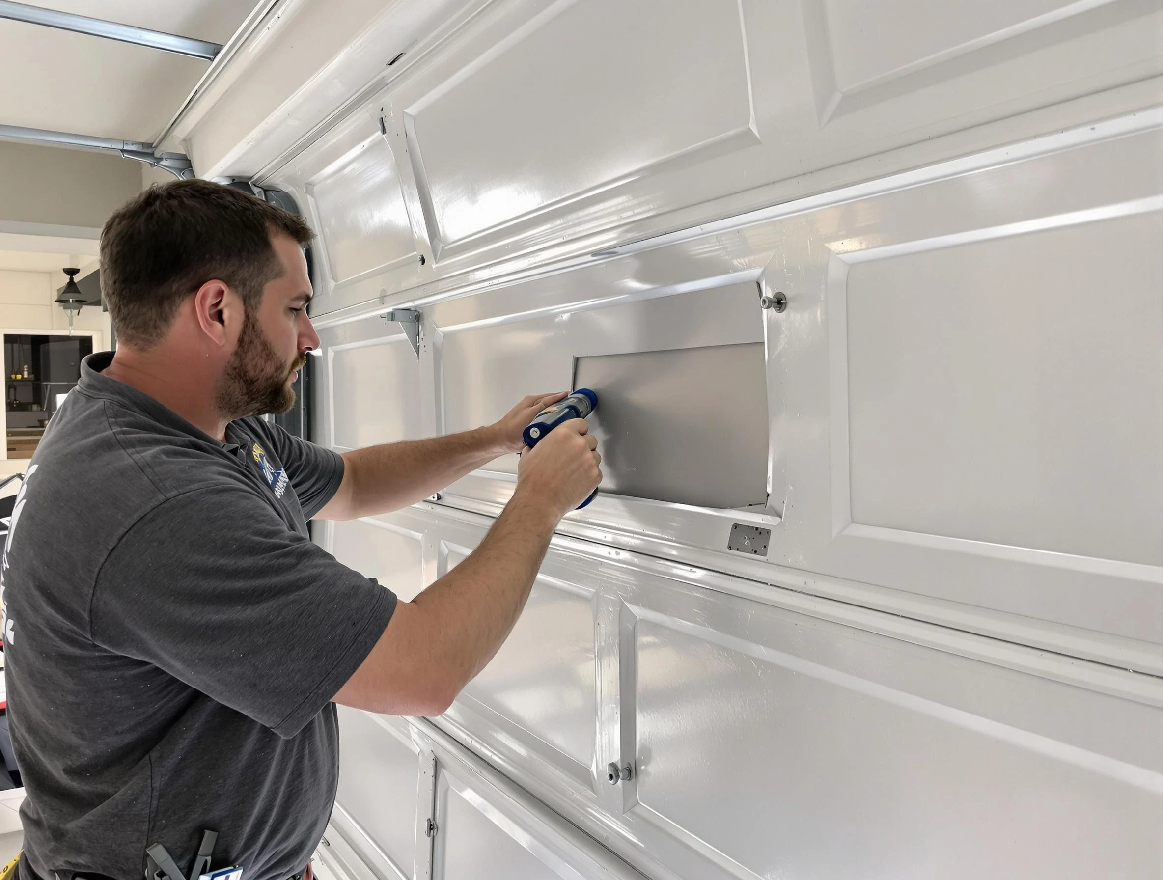 Garage door panel repair by McDonough Garage Door Repair in McDonough